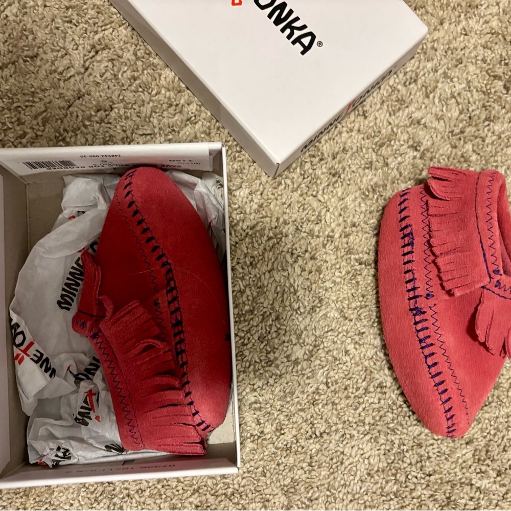 Pink Minnetonka Moccasins